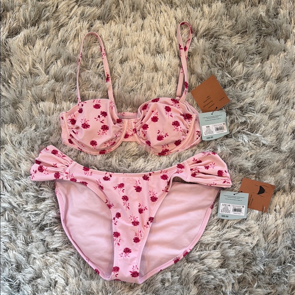 Pink Floral Bikini Set